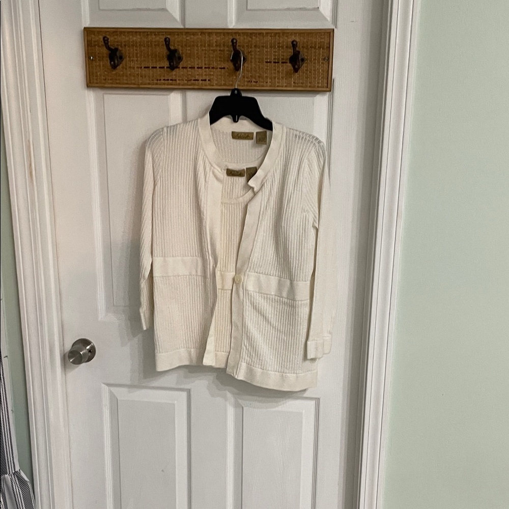Chic Cream Women's Cardigan and TANK set